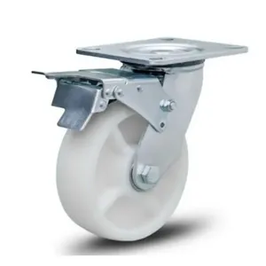 Rodizio 6x2 C/freio Roda De Nylon C/ Rolamento 450 Kg