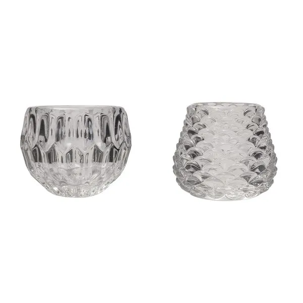 Castiçal Vidro Modelo Sortido 6,8×8×8cm LM3781BEL - honeyhome