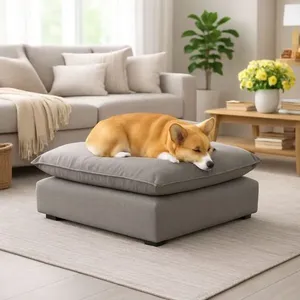 Cama Puff para Pet Black House Decor para Cachorro e Gato em Suede Cinza 55cm X 40cm X 20cm 1 Unidade Cama Puff para Pet Black House Decor para Cachorro e Gato em Suede Cinza 1 Unidade