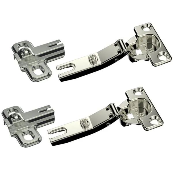 Dobradiça Caneco 35X11, 5mm Braço Curvo Sem Pistão Slide On Calço H0 Níquel 2 Peças Embalagem Autosserviço - 06922.0074.10 - SOPRANO