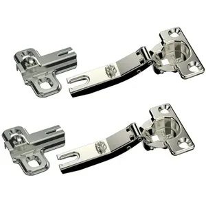 Dobradiça Caneco 35X11, 5mm Braço Curvo Sem Pistão Slide On Calço H0 Níquel 2 Peças Embalagem Autosserviço - 06922.0074.10 - SOPRANO