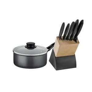 Panela Turim Alumínio Chumbo Antiaderente 18cm 1,4l Ptc + Jogo De Facas Plenus - Tramontina