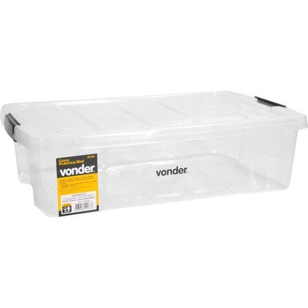 Caixa Plástica Ferram Baú 620x405x175mm S- Alça Transp