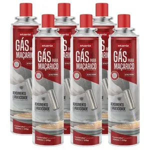 Kit 6 Cartuchos De Gás Para Maçaricos 400ml-215g Etaniz