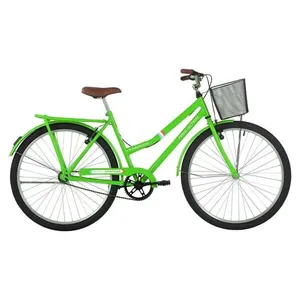 Bicicleta Urbana Paradise Aro 26 Quadro Aço 1 Marcha V-Brake Verde Kawasaki Free Action Bicicleta Paradise Urbana Aro 26 Quadro Aço 1 Marcha Verde Kawasaki Free Action