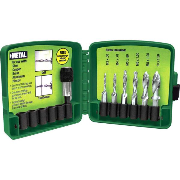 Jogo de broca macho M3 - M10 com 6 peças DTAPKITM - GREENLLE