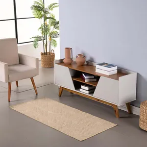 Tapete Passadeira Sisal 2,00m x 66cm Base Antiderrapante Para Corredor Cozinha Quarto Sala - Clean