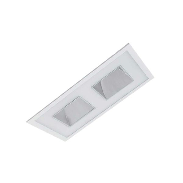 Luminária de embutir retangular para 3 lâmpadas E-27 8061BM Bonin