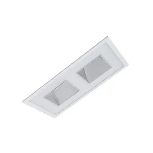 Luminária de embutir retangular para 3 lâmpadas E-27 8061BM Bonin