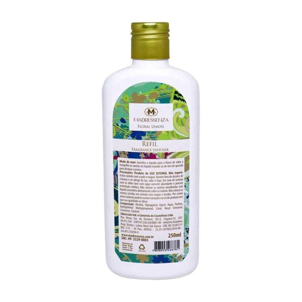 Refil Difusor De Aromas Floral Lemon Madressenza 250ml