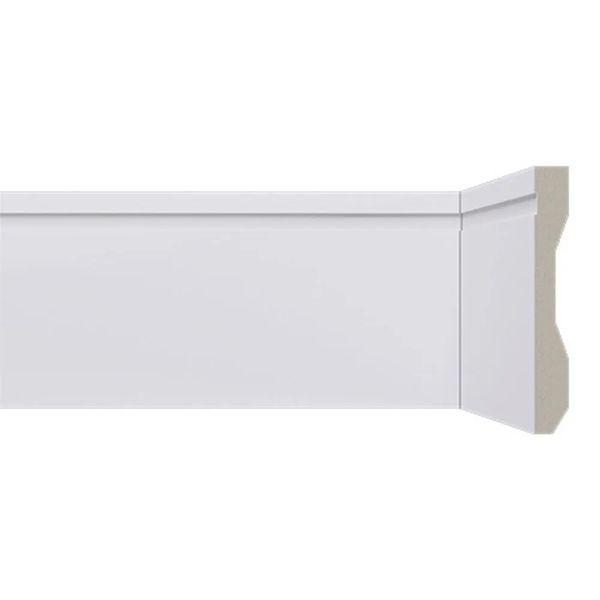 Rodapé Poliestireno Branco LEV102 10cm x 2,40m Santa Luzia - Kit 8 Barras Kit com 8 Barras Rodapés de Poliestireno LEV102 Branco 100mm de Altura 2,40m Santa Luzia
