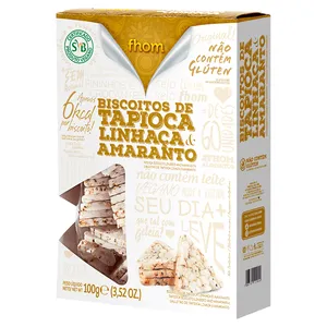 Biscoito de Tapioca com Linhaça Dourada e Amaranto 100g - Fhom