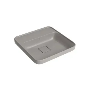 Cuba De Sobrepor Deca Slim 40x40 L.21040.m.85 Quadrada Com Mesa Soft Antracite