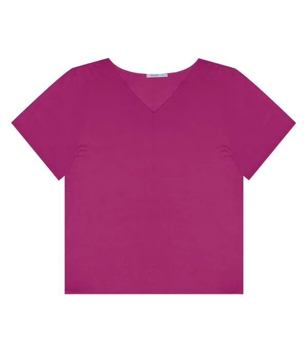 Blusa Feminina Plus Size Secret Glam Roxo Plus G1