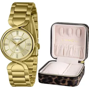 Kit Relógio Lince Feminino Dourado LRGH301L30-C1KX