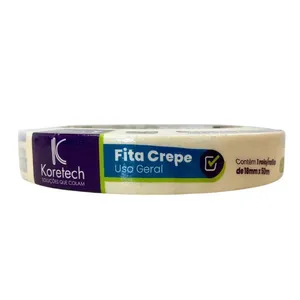 Fita Crepe Branca Uso Geral Koretech Fita Crepe Uso Geral Branco 18mmx45m Koretech