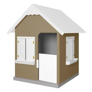 Casinha de Brinquedo com Floreiros L12 em MDF Bege e Branco para Crianças Gran Belo Casinha de Brinquedo L12 em MDF Bege e Branco com Floreiros Gran Belo