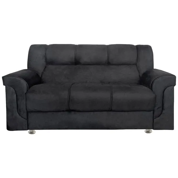 Sofá 3 Lugares Marjom Porto Belo Velveten Preto (MP)