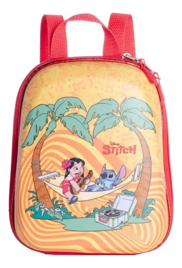 Mochila Escolar Stitch Tropical Infantil Maxtoy 3857