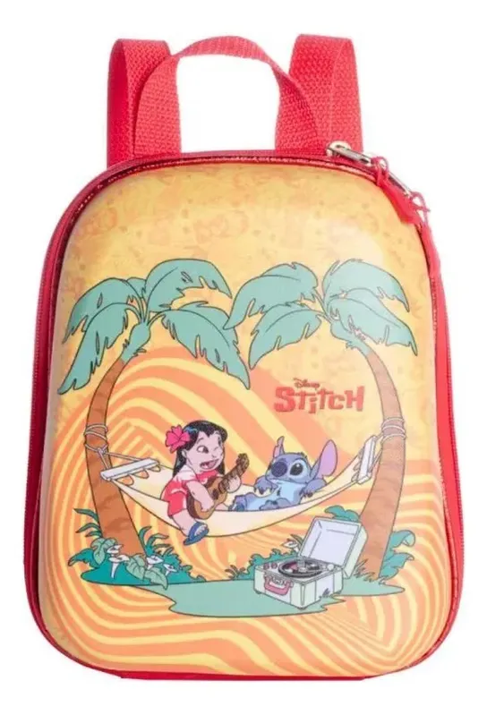 Mochila Escolar Stitch Tropical Infantil Maxtoy 3857