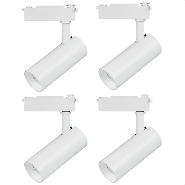 Kit 4 Spot Led Mr16 Para Trilho Eletrificado Branco 110/220v 6500k Frio