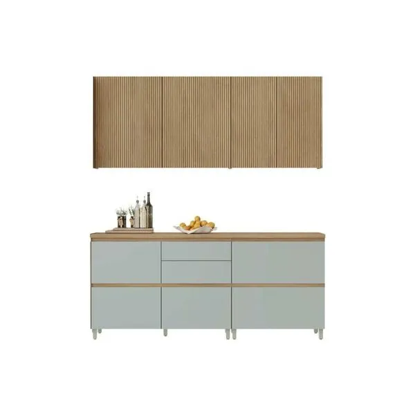 Cozinha Modulada Nesher Rainha Nesher 4 Peças CZ432 Nature/Verde