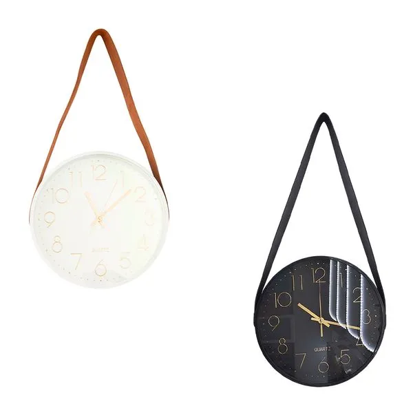 Relógio de Parede Moldura Plástico Com Alça Algodão Sortido 29,5x29,5x4,2cm LM2839 - honeyhome