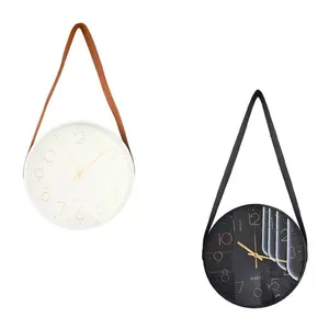 Relógio de Parede Moldura Plástico Com Alça Algodão Sortido 29,5x29,5x4,2cm LM2839 - honeyhome
