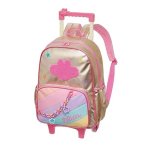 Mochila de Rodinhas Lilica Ripilica Com Alças Golden Rosa Único
