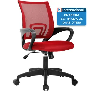 Cadeira de Escritório BestOffice Giratória 360° com Braços em Malha Vermelho A-MBI