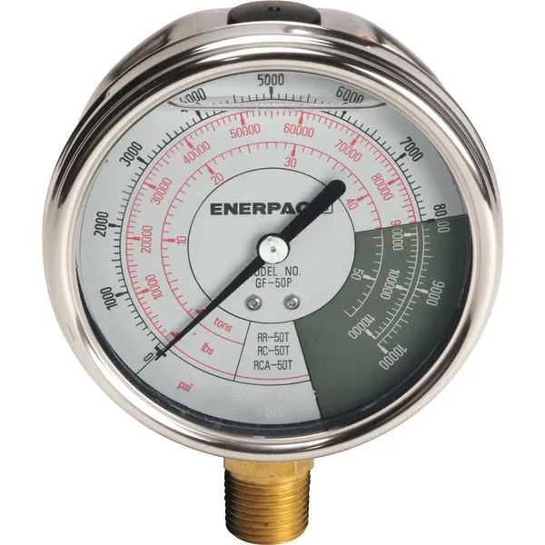 Manômetro Hidráulico de Força e pressão 50tf 1/2" NPTF GF50P ENERPAC