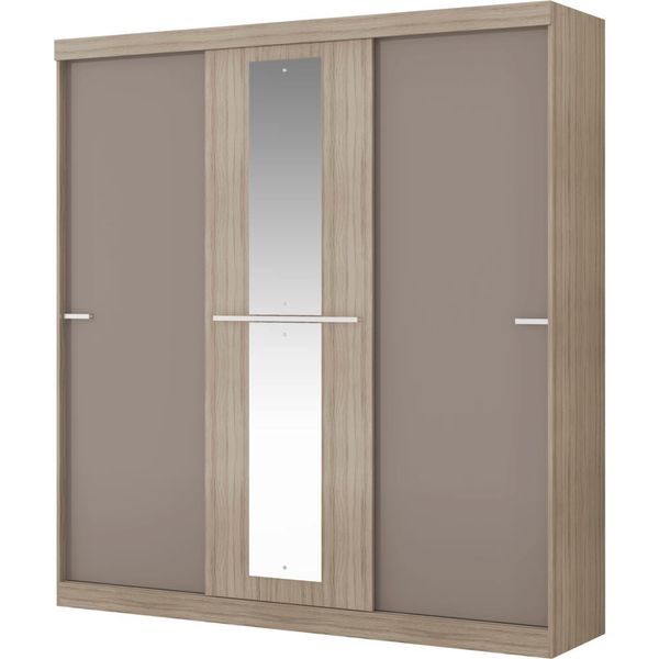 Guarda-roupa 3 Portas 3 Gavetas com Espelho - Carraro Allegro 885 Carvalho / Atacama