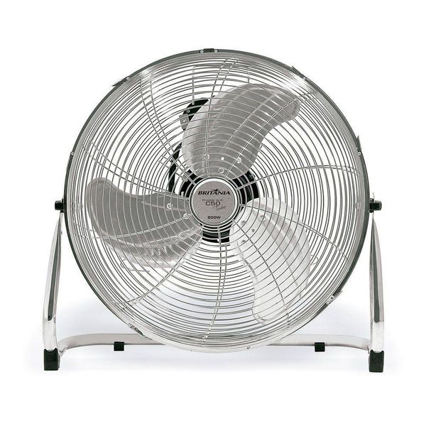 Circulador de Ar 50cm Britânia C50 200W com 3 Velocidades, 3 Pás, Turbo e Reclinável Cromado 127V
