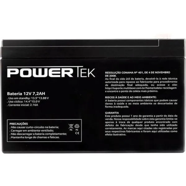 Bateria Selada 12v 7,2ah En014 Powertek