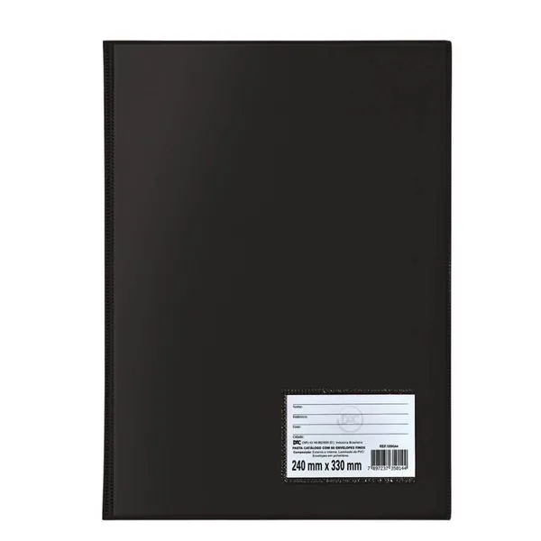 Pasta Catálogo A4 DAC com 30 Envelopes Finos Material Resistente Formato A4 Ideal para Documentos Preto Pasta Catálogo A4 DAC com 30 Envelopes Finos Formato A4 Organização de Documentos e Fotos Preto
