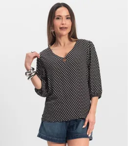 Blusa Manga Curta Infinita Cor Preto GG