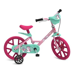 Bicicleta - Unicórnio - Aro 14 - Rosa - Bandeirante