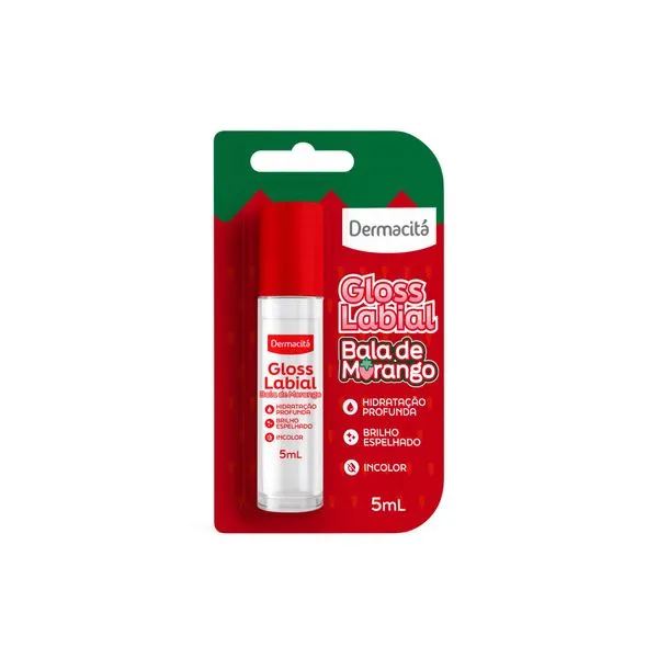 Gloss Labial Dermacitá Bala De Morango 5ml