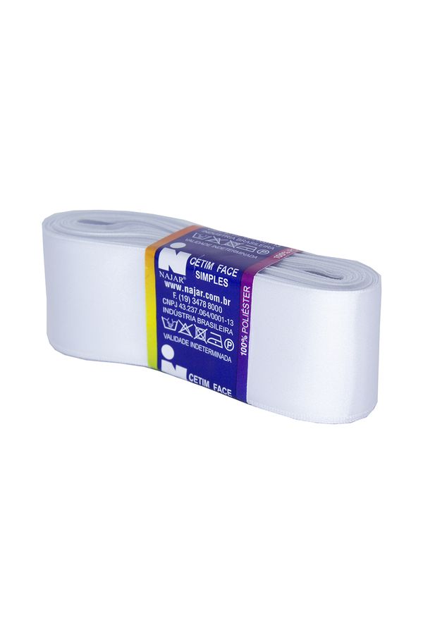 Fita de Cetim Nº09 38mm Peça com 10m Branca