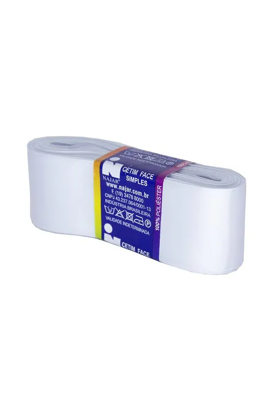 Fita de Cetim Nº09 38mm Peça com 10m Branca
