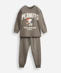 pijama longo infantil snoopy cinza 8