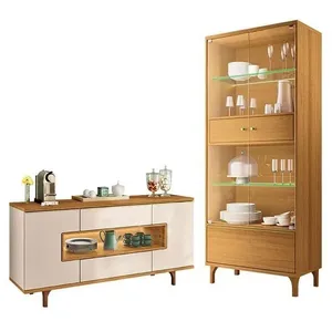 Cristaleira Lumina Cinamomo Com Buffet Murano Off White Cinamomo - Hb Móveis