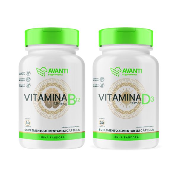 Kit Vitamina B12 + D3 Suplemento Alimentar - Avanti Supplements Kit Suplemento Alimentar B12 + D3
