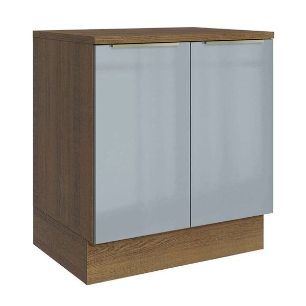Balcão Madesa Lux 70 cm 2 Portas - Rustic/Cinza (Com Tampo) Cor:Rustic/Cinza
