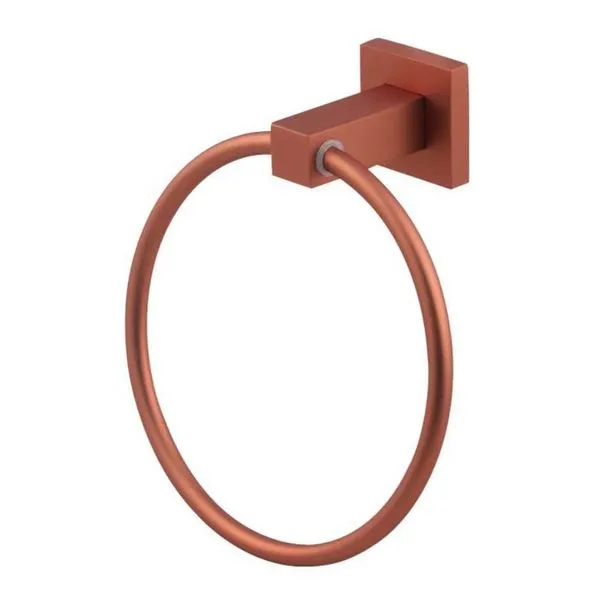 Porta Toalha de Argola 4009 Quadratt Luxo Design Contemporâneo Fosco Rosê Imperatriz Metais Porta Toalha de Argola 4009 Quadratt Luxo Fosco Rosê Imperatriz Metais