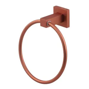 Porta Toalha de Argola 4009 Quadratt Luxo Design Contemporâneo Fosco Rosê Imperatriz Metais Porta Toalha de Argola 4009 Quadratt Luxo Fosco Rosê Imperatriz Metais