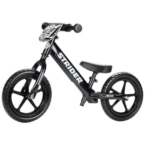 Bicicleta sem Pedal Leve para Crianças de 2 a 5 Anos, Strider 12 Pro, Prata
