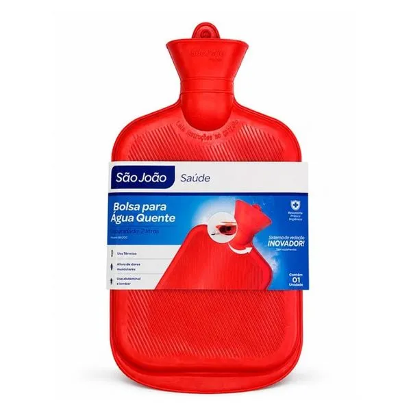 Bolsa Água Quente São João Saúde Vermelha 2l BOLSA AGUA QUENTE SAO JOAO SAUDE 2L VERM