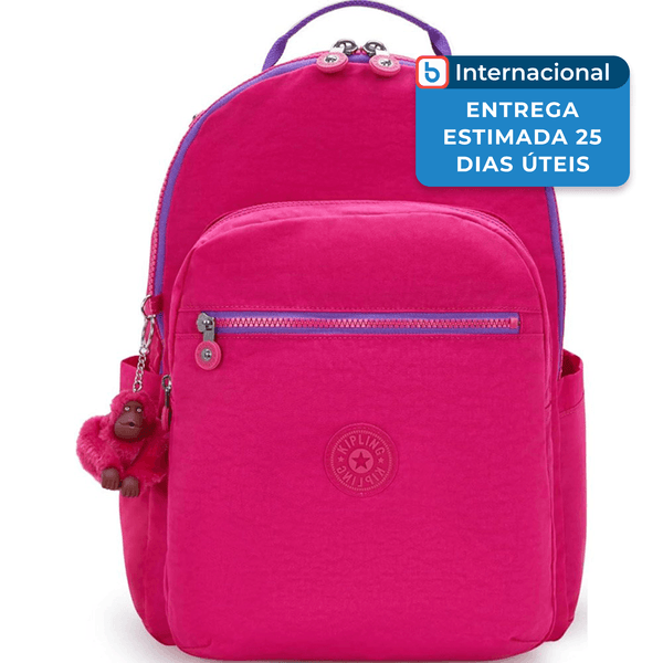 Mochila para Notebook Kipling de 15" com Alças Acolchoadas e Capa Protetora Rosa A-MBI