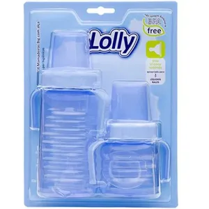 Kit 2 Mamadeira Lolly Baby Big Clean Azul+Alca